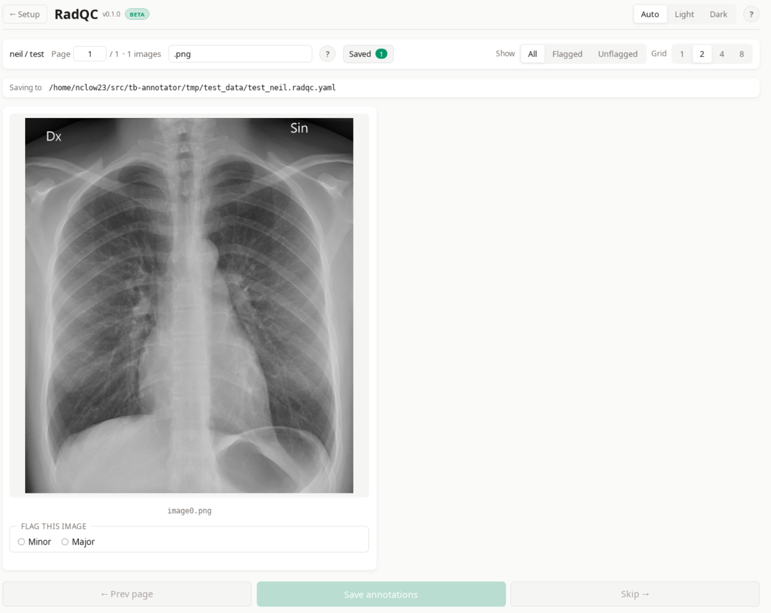 Path search filtering images